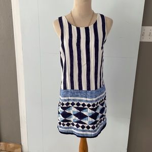 Lulus Blues and White Sleveless  summer mini dress/S